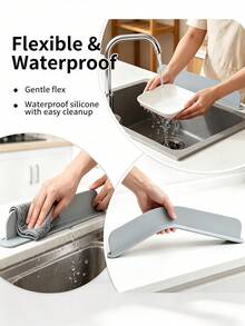 Waterproof Sink Splash Guard Block Splashing Water Washable Sink Basin Splash Blocker For Lab Sink Vegetable Basin Dishwasher Anti-Splash Water Barrier Sink Protector Apartment Home Room Kitchen Essentials Decor RV Coffee Bar Bathroom Accessories - Multicolor - View 3