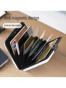 RFID Blocking Aluminum Alloy Card Holder, Slim Pop Up Anti-Theft Credit Card Wallet Hard Case For ID Cards - Multicolor - View 4