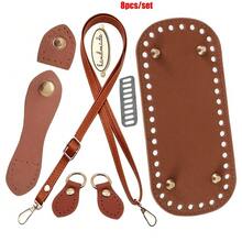 8pcs DIY Bag Making Accessories Set, Knitted Bag Replacement Bottom, Handmade Yarn Bag Decorative Label, Straw Bag Adjustable Shoulder Strap, Shoulder Bag Replacement Strap, Old Bag DIY Replacement Accessories Knitted Bag Accessories Set Bottom - New Model - View 6