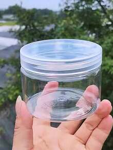 1pc Sealed Storage Jar With Lid, Suitable For Grains Kitchen Storage Or Jewelry Storage, Transparent - Clear - View 1