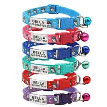 Customizable Engraved Name & Phone Number Cat Collar - Adjustable, Durable Polyester Material, Multiple Colors (Pink, Green, Blue, Orange) - Suitable For Small, Medium, Large Cats, No Battery Required - Multicolor - View 10