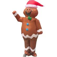 Unisex Inflatable Gingerbread Man Costume, A Hot Seller For Christmas And Other Holiday Events. - Brown - View 4
