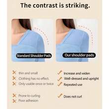 2pcs Invisible Silicone Shoulder Pads, Self-Adhesive Anti-Slip Shoulder Pads, Improve Sloping Shoulders And Drooping Shoulders, Versatile Bra Shoulder Pads For Women's Clothing, Seamless And Lightweight - Multicolor - View 4