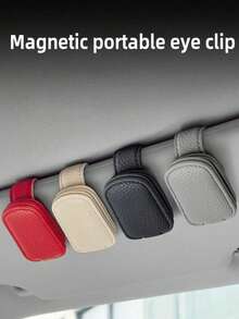 1pc Universal Car Sun Visor Glasses Clip, Made Of PVC, Car Glasses Holder, Interior Accessories, Glasses Storage Rack - Multicolor - View 2