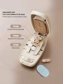 1pc Multi-Function Precise Pill Cutter, White, Green, Color Optional, Can Cut 1/2, 1/3, 1/4 Tablets, Suitable For Various Pill Types, Portable Pill Cutter Can Easily Fit In Pocket Or Bag - View 6