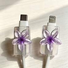 2pcs/Pack Flower Shaped Cable Protector, Prevent Data Cable Breakage And Detachment, Phone Accessories, No Battery Required, Suitable For All Data Cables - Multicolor - View 7