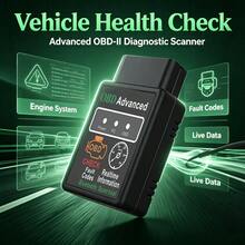 OBD2 Bluetooth Car Diagnostic Scanner, Check Engine Code Reader & Clear Tool, Live Data Real-Time Vehicle Monitor, Car Accessories - A - View 3