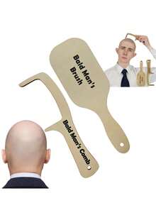Bald Men Comb And Brush Set, Humorous Gag Gift, Birthday Father's Day Novelty Prank Gift - Multicolor - View 3