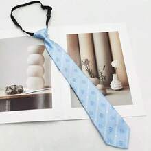 1pc Light Blue Versatile Short Tie For Men, Fresh Preppy Style, Shirt Matching JKDK Accessory, Commute Versatile Tie - Light Blue - View 7