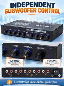 Car EQ Crossover Power Amplifier, EQ-5 Car Equalizer, 5-Band Equalizer, RV Audio EQ Crossover Tuner - A - View 3