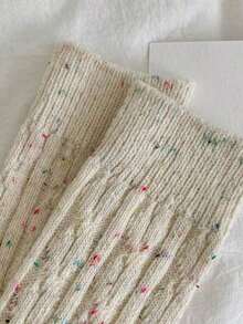 1/3 Pairs Women's Thick Warm Wool Retro Style Mid-Calf Socks, Autumn/Winter - Multicolor - View 10