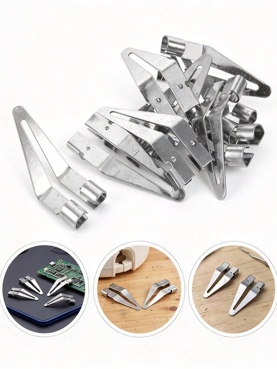 20PCS Triangular Soldering Tip Stainless Steel Soldering Iron Tip For Repair Stainless Steel Triangular Bend Smoothing Head Plastic Welding Tip Iron Accessory Stainless Steel Soldering Tip Replacement, Triangular Bend Car Bumper Repair, Silver - Welding Accessories - View 1
