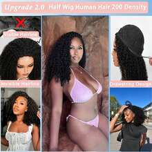 Burmese Curly Half Wig, Spiral Curl Ends, No Glue Needed, Reversible, Beginner-Friendly, Easy To Wear, Drawstring Design, No Glue Or Sewing Required, Natural Color, Easy To Install - SNatural - View 7
