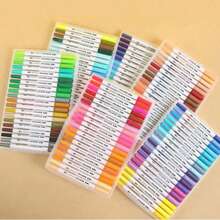 12-120 PCS Dual Markers Brush Pen Fine Double Tip Point Art Marker For Adult Coloring Hand Lettering Writing Planner Journal Note Calligraphy Drawing Art Craft School Supplied Back To School - Sets - View 5