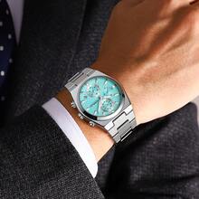 CRRJU Men Watch Fashion Quartz Chronograph Luminous Dial With Date Clock Stainless Steel Wristwatch - Multicolor - View 2