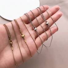 1pc Stainless Steel Snake Blank Necklace Chain Dainty Round Snake Link Chain Gold Silver Tone DIY Jewelry Making Chain Base - Multicolor - View 3