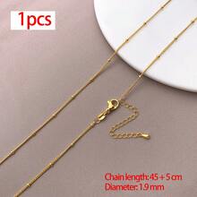 1pc Minimalist Brass Blank Necklace Chain Dainty 18K Gold Tone Chain Base Thin Chain For Pendant Charms DIY Handmade Jewelry Making Chain Base - Gold - View 14