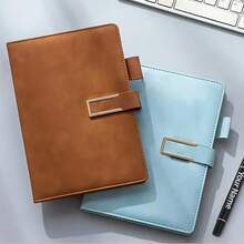 PU Vintage A5 Leather Notebook, Leather Notebook Cover, Vintage Leather Notebook With Personalized Soft Cover And Bookmark - Perfect For Business Meetings, College Life And Love Diary - Laptop - View 3