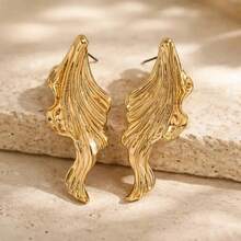 1 Pair Elegant Fish Tail Earrings, Women's Fashion Pendant Earrings, Summer Beach Vacation Jewelry, Holiday Celebration Gift, Daily Wear Holiday Friend Gift - Gold 1 - View 7