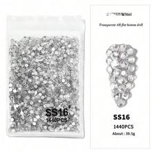 1440pcs Fully Transparent Crystal Rhinestones, Flat Back 3D Glass Rhinestones, Size Range [1.5-6.3mm], Suitable For DIY Decoration, Handicrafts, Clothing, Accessories, Shoes, Phone Cases, Cups, Room Decor, Book Binding, And More - Pure Transparent Style - View 15