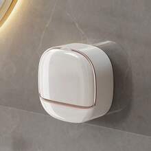 Wall-Mounted Soap Holder, Waterproof Flip Cover Design, Minimalist Soap Box, Suitable For Men And Women, Durable, Applicable For Kitchen, Bathroom, Shower Room, Home Bathroom Decor Storage Accessory, Travel Essential Shower Storage Rack - Multiple Styles - View 12