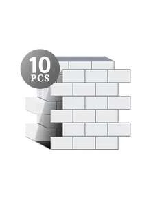 Kitchen Backsplash 3D Glossy White Subway Tile Texture Self-Adhesive Wall Sticker Wallpaper, Sticker, Wall Decal, Vinyl Sticker, Home Decor, Spring Decoration, Refresh Your Home, Rama Decorative Sticker Gift, Birthday Graduation - Multicolor - View 8