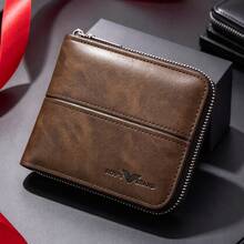 HOVI'S Vintage Men's Wallet With Zipper, Multi-Card Slot Design, Daily Commute Multi-Function Portable Men's Front Pocket Wallet, Coin Purse, Card Holder, Zipper Wallet, Gift For Men - Multicolor - View 9
