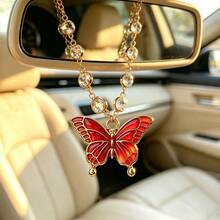 Vintage Butterfly Hanging Ornament For Car Interior, Perfect Holiday Gift, Decorates Steering Wheel And Rearview Mirror - Butterfly - View 4