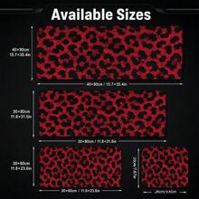1件紅紋鼠墊，抽象動物斑點獵豹圖案加長桌墊，適用於居家辦公與遊戲，尺寸 S/M/L/XL - 查看 5