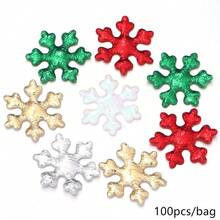 100pcs Polyester Non-Woven Fabric Colorful Snowflake Confetti, Christmas Table Scatter, Handmade DIY Greeting Card Scrapbook Decoration Material, Christmas Tree Hanging Ornament, Home Pillow Sofa Decoration - snowflake - View 11