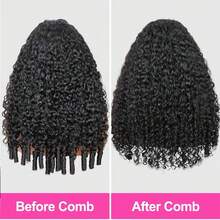 Burmese Curly Half Wig, Spiral Curl Ends, No Glue Needed, Reversible, Beginner-Friendly, Easy To Wear, Drawstring Design, No Glue Or Sewing Required, Natural Color, Easy To Install - SNatural - View 4