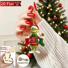 The Grinch 8pcs Christmas Tree Ornaments, Acrylic Green Monster Hanging Pendant, Christmas Boot Design Decorations, Holiday Home Party Decor, Christmas Gift For Friends Family(Random Pattern) - Multiple Styles - View 4