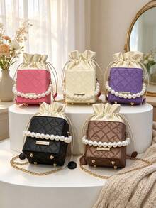 Tas Mini Mutiara yang Stylish Ini Sangat Cocok untuk Aktivitas Luar Ruangan, Bermain, dan Bepergian, Menjadikannya Hadiah yang Sempurna untuk Remaja. - MultiWarna - View 2