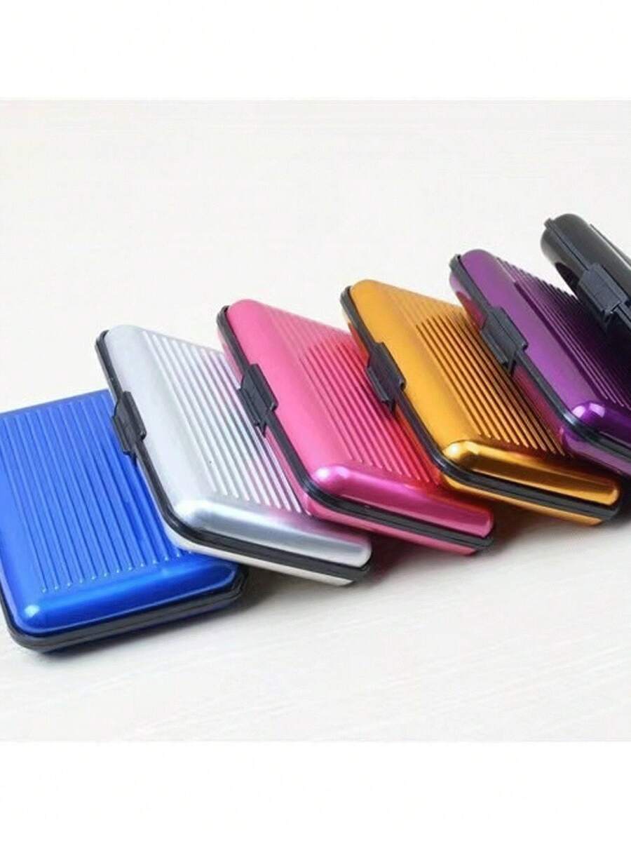 RFID Blocking Aluminum Alloy Card Holder, Slim Pop Up Anti-Theft Credit Card Wallet Hard Case For ID Cards - Multicolor - View 1