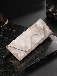 1pc Marble Pattern Envelope Style Glasses Case Portable Lightweight PU Leather Eyeglass Storage Box For Men Daily Travel Office & Outdoor Use - Multicolor - View 12