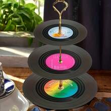 2D Flat Printed Exquisite 3-Tier Wooden Christmas Cake Stand With Holiday Design - Non-Food Contact, Multi-Layer Fruit Tray Storage Rack, Suitable For Birthday, Wedding, Party, Graduation - Durable Stylish Desktop Decor, Christmas Decoration, Best For Christmas, Cake Stand, Tiered Rack, Cake Display Stand, Dessert Display - Multicolor - View 2