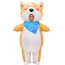 Cartoon Shiba Inu Inflatable Clothes Blue Scarf Puppy Walking Adult Doll Clothing Festival Carnival Fun Play Costume - Multicolor - View 2