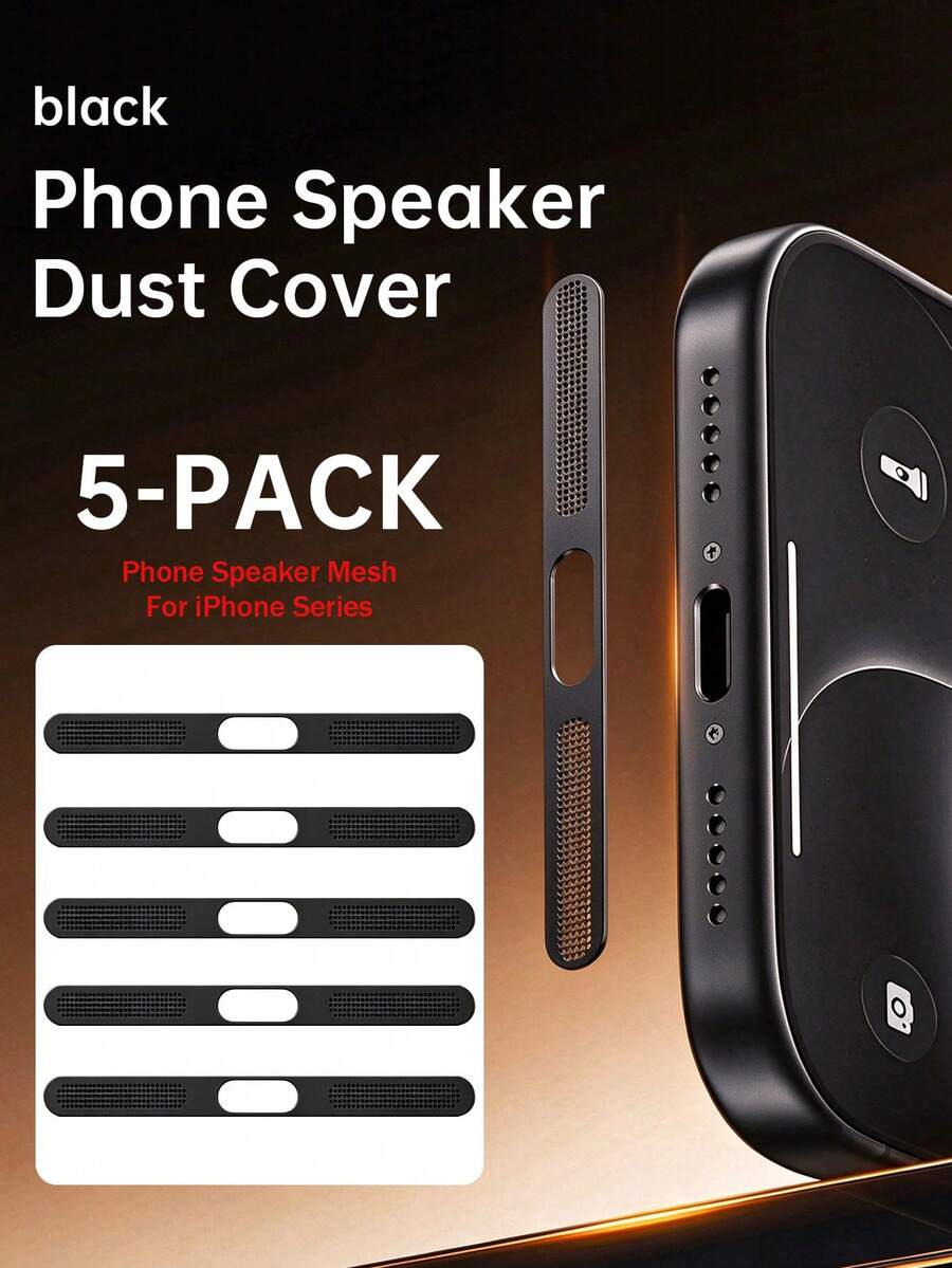 5pcs Black Metal Dust-Proof Mesh Speaker Protector Stickers, Upgraded ...