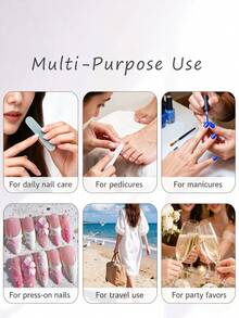 6pcs Disposable Manicure Set, Single-Use Mini Nail Tools Bulk Pack, Includes Nail File, Polishing Strip, Cuticle Pusher And Brush, Suitable For Salon, Spa, Party Favors And DIY Manicure Pedicure - Multiple Styles - View 8