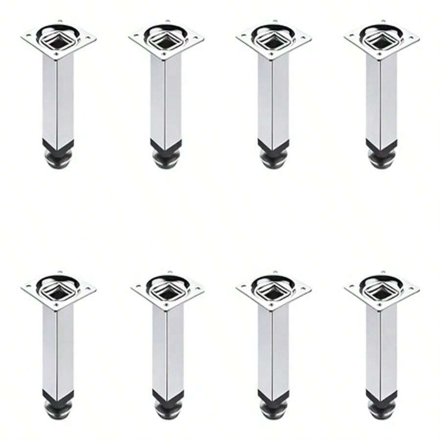 8x Pé Quadrado Para Moveis 100mm Parador Balcao Bancada Sofa - C - Visão 1