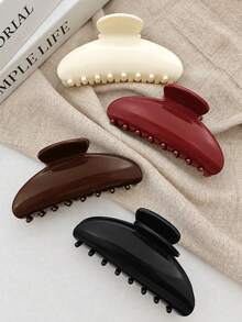 4pcs/1pc Large Hair Clips, Suitable For Thick Hair, Non-Slip Matte & Glossy Clips, Strong Grip, Women's Fashion Hair Accessories - Multicolor - View 1