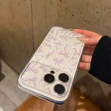 1件裝 透明白色蝴蝶與閃亮星星圖案 全鏡頭保護 防摔防撞 個性化手機殼，適用於 iPhone 16 Pro Max/18/17/16/15/14 Plus/13/12/11/Air - 彩色 - 查看 2