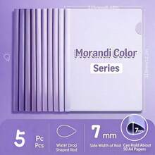 10pcs/5pcs/1pc Gradient Color Drip Pull Clip Folder, Thick Transparent Student Exam Folder, Office & School Supplies/Stationery Storage/Folder And File Bag - Gradient Color Folder - View 13