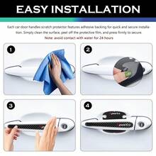 Car Door Handle Protector, Carbon Fiber Car Door Handle Anti-Scratch Protector, Universal Car Door Handle Cover, Car Exterior Accessories, Suitable For Most Cars And SUVs - A - View 5