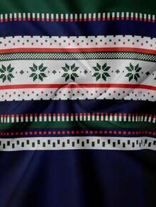 Men's Christmas Fair Isle Striped Half-Zip Stand Collar Sweatshirt, Thickened Top - Multicolor - View 7