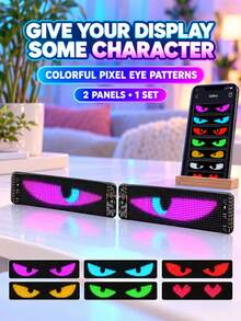 2pcs LED Flexible Screen Light, Multi-Language LED Matrix Pixel Panel Scrolling Advertising Light, USB APP Control Magic Eye Light Sign (Battery Not Included) - App Control - View 5