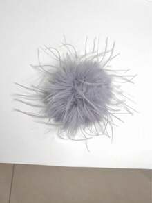 Fluffy Faux Feather Hair Scrunchie, Soft Hair Tie, Suitable For High Ponytail, Elegant Daily Women's Hair Accessory, Multiple Colors Available - Multicolor - View 14