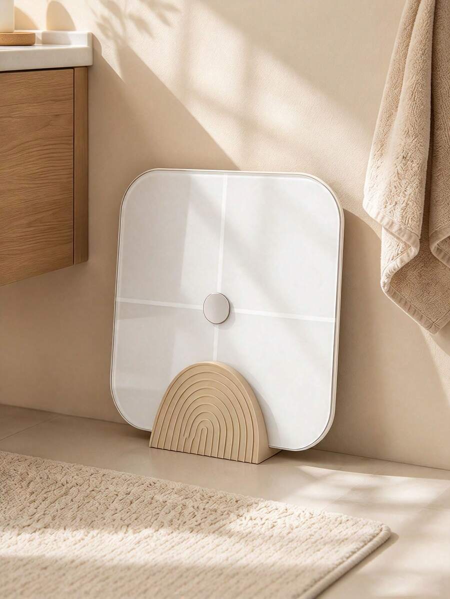 1PC Wavy Striped Weight Scale Stand, Space-Saving Organizer, Suitable For Various Body Fat Scales, Electronic Scales, Tablets, Books, Magazines, Bathroom Floor, Bedside, Entryway Cabinet, Etc., Multi-Purpose Creative Storage Rack, Personalized Christmas Gift, Creative Gift For Friends. - Multicolor - View 1