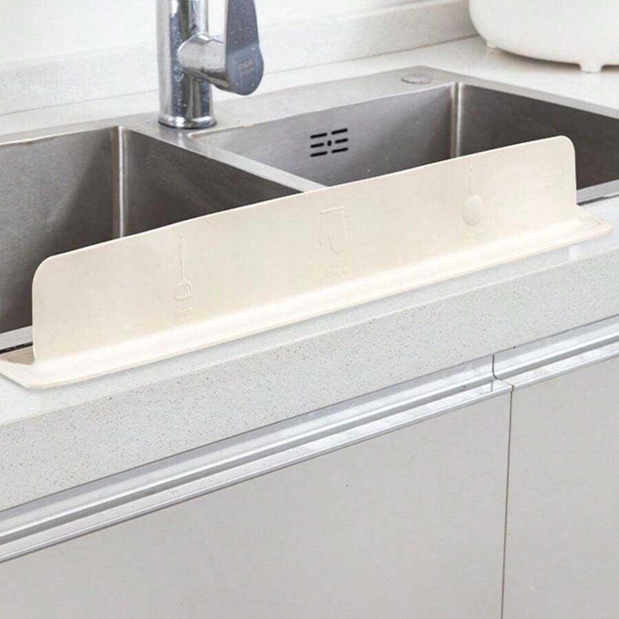 Silicone Sink Splash Guard, Kitchen Sink Splash Strip, Countertop Waterproof Strip, Suitable For Laboratory Sink, Vegetable Washing Basin, Waterproof Cover, Kitchen Essential, Bathroom Accessory, Home Essential - Multicolor - View 1