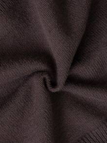 Women's Off-Shoulder Long Sleeve Knit Cardigan, Autumn/Winter Short Regular Fit Top - Brown - View 10